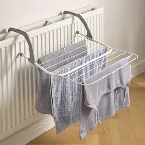 Hanging Radiator Dryer Rack - Space Saving Foldable Extendable Drying Airer with 9 Large Capacity Rails for Clothes & Towels