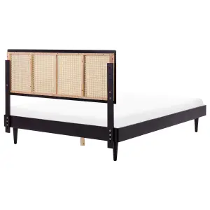 Wooden EU King Size Bed Black AURAY