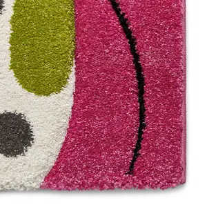 Kids Pink Modern Animal Graphics Pictorial Rug For Dining Room Bedroom & Living Room-80cm X 150cm