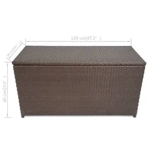 Berkfield Garden Storage Box Brown 120x50x60 cm Poly Rattan