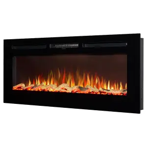 Adam Orlando Inset / Wall Mounted Electric Fire, 50 Inch