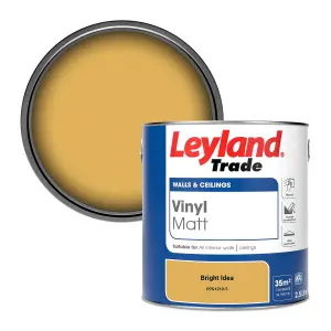 Leyland Trade Vinyl Matt Walls & Ceilings Emulsion Paint Bright Idea (PPG1210-5) 2.5L