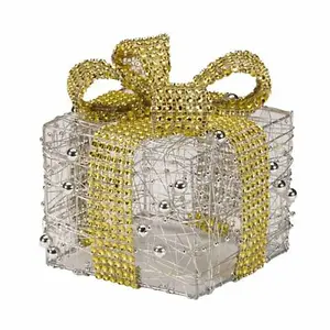 3pc Pre-Lit Christmas Present Box Decorations