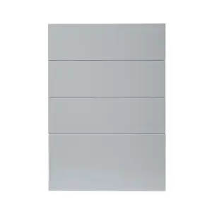 GoodHome Alisma High gloss grey Drawer front, Pack of 4 (H)715mm (W)497mm (T)18mm