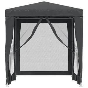 Berkfield Party Tent with 4 Mesh Sidewalls Anthracite 2x2 m HDPE