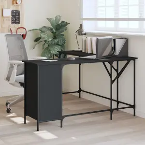 Berkfield Desk Black 141x141x75 cm Engineered Wood