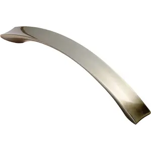 Concave Bow Cabinet Pull Handle 162 x 19mm 128mm Fixing Centres Satin Nickel