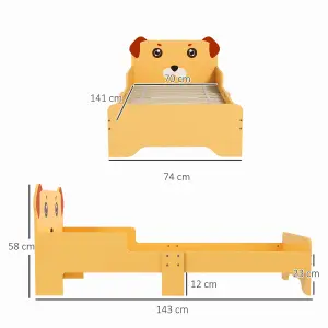 ZONEKIZ Toddler Bed Frame, Puppy-Themed Design, for Ages 3-6 Years - Yellow