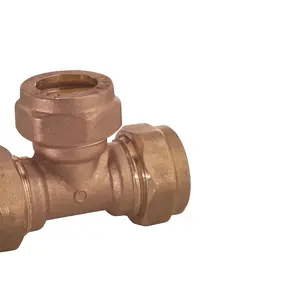 Plumbsure Brass Compression Equal Tee (Dia) 15mm x 15mm x 15mm