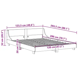 Berkfield Bed Frame without Mattress Wax Brown 120x200 cm Solid Wood Pine