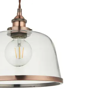 Broderick Copper effect LED Pendant ceiling light, (Dia)255mm