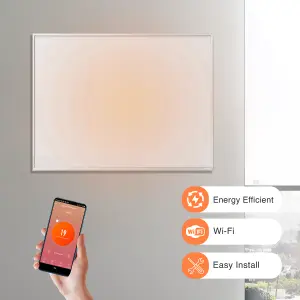 Mirrorstone 1200W Nexus Wi-Fi Infrared Heating Panel With White Frame For Ceiling Installation (With Suspension Kit)