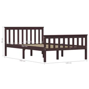 Berkfield Bed Frame Dark Brown Solid Pinewood 120x200 cm