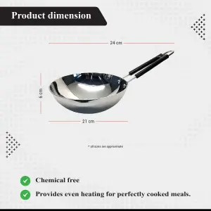 Buckingham 21cm Premium Stainless Steel Sauté Pan for Professional Cooking and Home Use