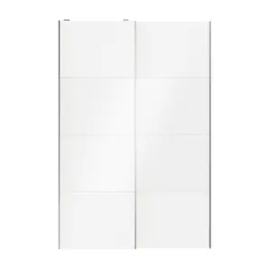 Atomia Panelled White High gloss 2 door Sliding Wardrobe Door kit (H)2250mm (W)1500mm