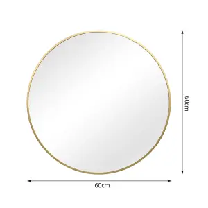 Pandora - Round Wall Mirror - 60x60 cm (Gold)