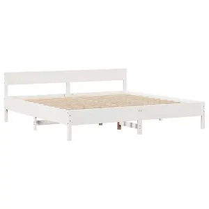 Berkfield Bed Frame without Mattress White 200x200 cm Solid Wood Pine