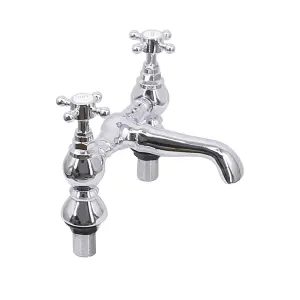 SunDaze Traditional Bathroom Chrome Bath Filler Mixer Tap Bath Shower Solid Brass Faucets