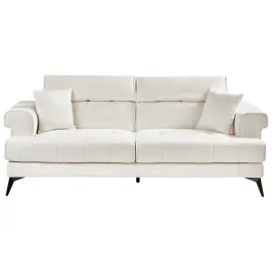 3 Seater Boucle Sofa White SKIVE