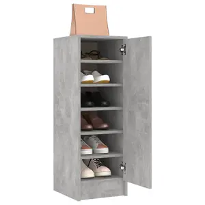 Berkfield Shoe Cabinet Concrete Grey 32x35x92 cm Engineered Wood