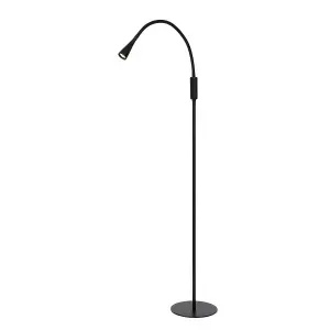 Lucide Zozy Modern Floor Reading Lamp - LED Dim. - 1x4W 3000K - 3 StepDim - Black