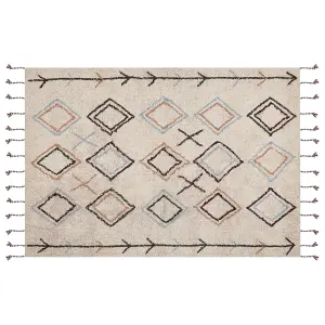 Cotton Area Rug 160 x 230 cm Beige CORUM