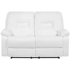 2 Seater Faux Leather Manual Recliner Sofa White BERGEN