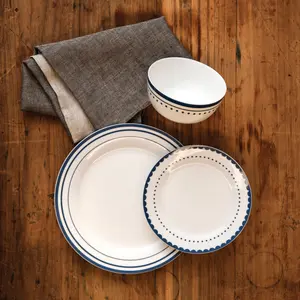 Interiors by Premier Avie Saturn Blue Dinner Set (Mob)