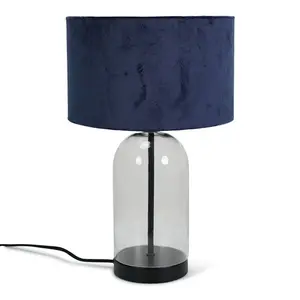 Glass Desk Lamp Black / Navy