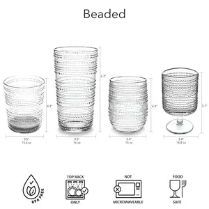 Adalet 426ml Acrylic Drinking Glass Set Clear