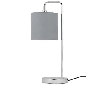 First Choice Lighting Grey Textured Cotton 15.5cm Table Lamp Shade