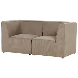 2 Seater Modular Jumbo Cord Sofa Taupe LEMVIG