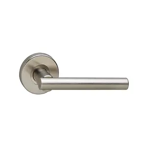 URBNLIVING 110mm Length 12 Pcs T Metal & Satin Nickel Lever Rose Latch Door Handles Set