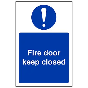 Fire Door Keep Closed Safety Sign - Glow in the Dark - 150x200mm (x3)