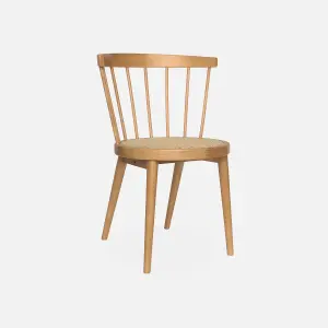 sweeek. Pair of wood and cane dining chairs Nora Natural 54x54x76.5 cm