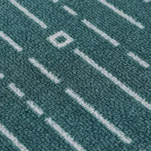 JVL Savio Machine Washable Door Mat, 40 x 60 cm, Teal