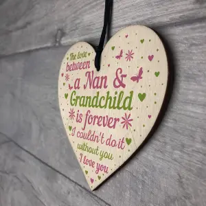 Red Ocean Nan Gifts From Grandchildren Wooden Heart Sign Birthday Gifts For Nan Nanny Grandparent Gifts