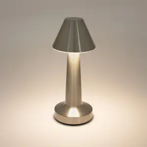 Global Gizmos Rechargeable LED Table Lamp - Silver