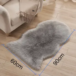 Grey Irregular Soft Shaggy Rug Kids Rooms Decor Floor Rugs 60 x 90 cm