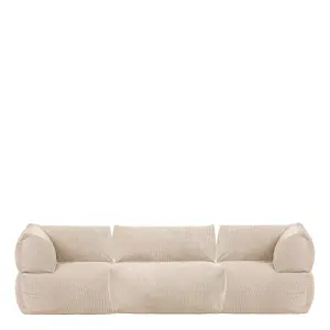 icon Tetra Fine Cord Natural Modular Sofa Set (3 individual sections) - Combination Two