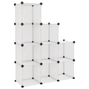 Berkfield Storage Cube Organiser with 9 Cubes Transparent PP