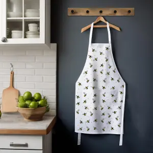 Purely Home Scattered Bees Kitchen Apron - Bumblebee Nature Cooking & Baking Gift