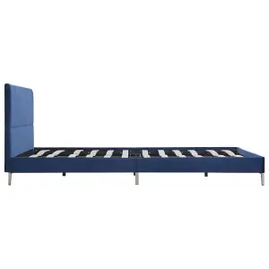 Berkfield Bed Frame Blue Fabric 150x200 cm 5FT King Size