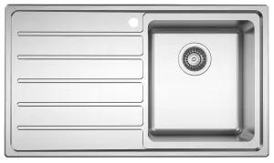 Clearwater Solar 1 Bowl and Left Hand Drainer Stainless Steel Kitchen Sink 860x500mm - SO86L