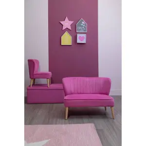 Interiors by Premier Kids Chair, Comfortable Seating Pink Velvet Chair, Easy to Clean Bedroom Chair, Adjustable Small Chair