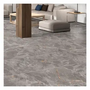 Zerlina Grey Matt Stone effect Porcelain Wall & floor Tile Sample