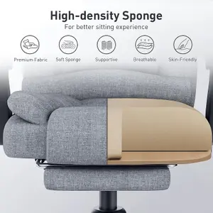 Executive Office Chair with Footrest,Computer Chair with Tilt Function for Home Office Working