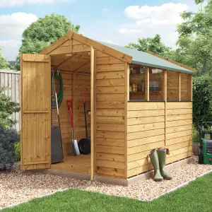 BillyOh Keeper Overlap Apex Wooden Shed - 8x6 - Windowed