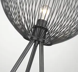 Luminosa Spring Floor Lamp Matt Black, E27