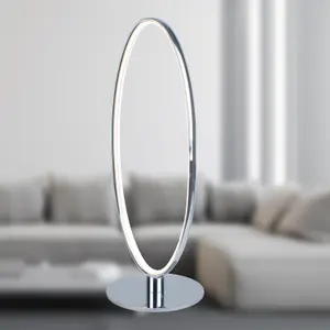 First Choice Lighting Polished Chrome LED Oval Table Lamp